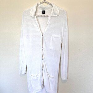 Gianfranco Ferre - White Knit Stretch Snap Up Jacket - Cardigan - Size 12 GFF